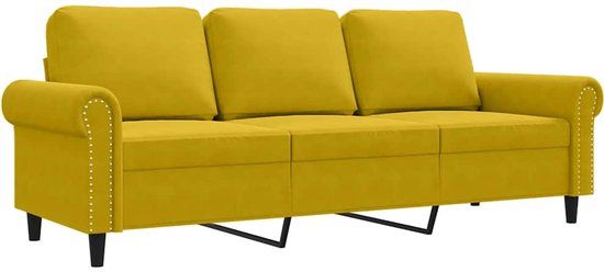 vidaXL Driezitsbank 180 cm fluweel geel