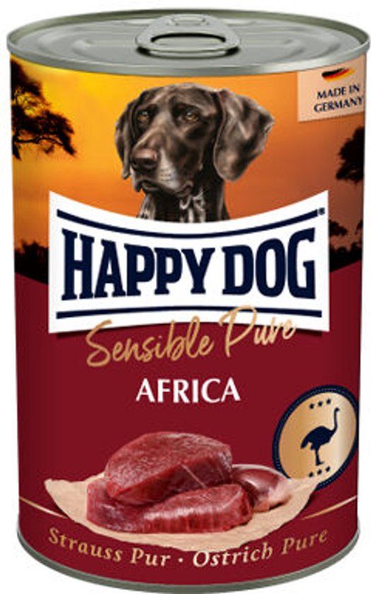 Happy Dog Sensible Pure Africa - Struisvogel - 12 x 400 g