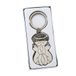 Mopec M765 sleutelhanger van metaal, zittende engel met witte geschenkdoos, meerkleurig