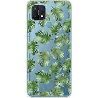 Oppo Bedrukt siliconen hoesje compatibel met Oppo A15 Feuilles de monstera