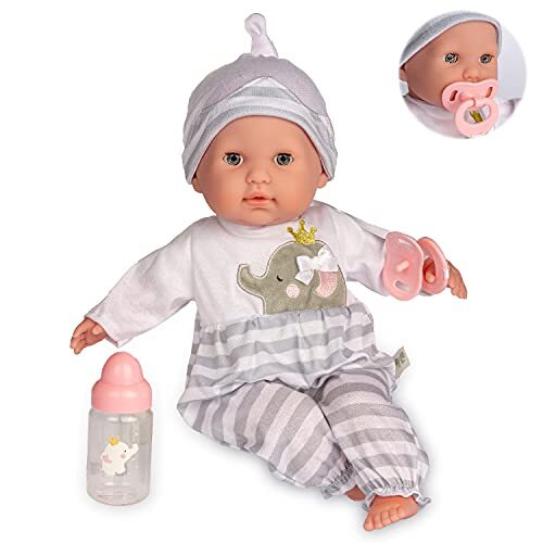 JCtoys Berenguer Boutique 15 Soft Body Baby Doll – open / gesloten ogen – perfect voor kinderen 2 + ontworpen door Berenguer by