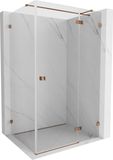 Mexen Lunar T cabine de douche à charnière droite 135 x 80, transparent, or rose
