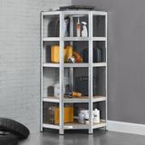 Merkloos / Sans marque Juskys Corner Basic Stellingkast - Metaal/Hout - Grijs - 180 x 70 x 70cm