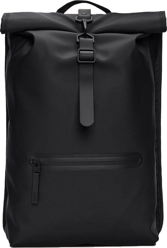 Rains Rolltop W3 Unisex Rugzak - Zwart - 13L - Laptopvak - 2023