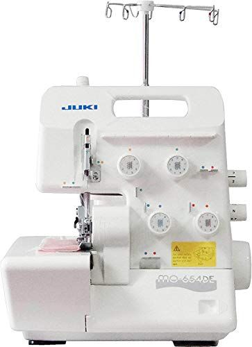 Juki MO-654DEN Overlockmachine, 3/4 draden, metaal, wit, 34 x 27 x 30 cm