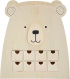 Houten Artemio Adventskalender beertje 33x35,5x13,5 cm