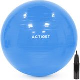 Actiget® Ballon de fitness - Ballon de yoga - Pilates - Grossesse - Avec pompe - PVC - Bleu - 150 kg - 75 cm