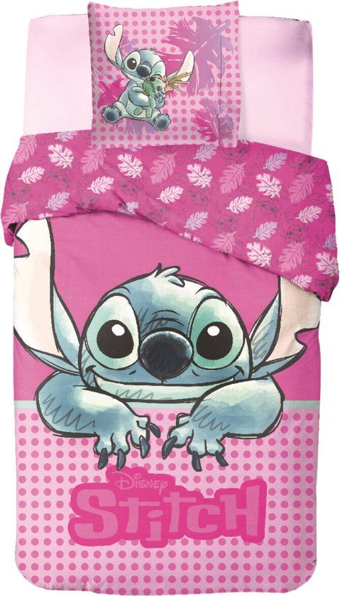 4KidsOnly Mister License Lilo & Stitch dekbedovertrek Eenpersoons Katoen Roze