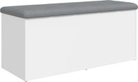 vidaXL Opbergbank Wit 102x42x45 cm Bewerkt Hout