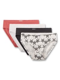 Sanetta Slip Rioslip 4er Pack - Dames - Katoenmix - Wit/Zwart/Oranje - Maat 152