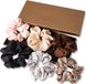 Markenlos Famanu – 6 stuks satijnen scrunchies, fluffy set voor dik/krullend/lang haar