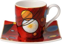 Goebel - Wassily Kandinsky | Kop en schotel Espresso Zwaar rood | Porselein - 10cm - 100ml