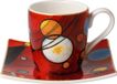 Goebel - Wassily Kandinsky | Kop en schotel Espresso Zwaar rood | Porselein - 10cm - 100ml