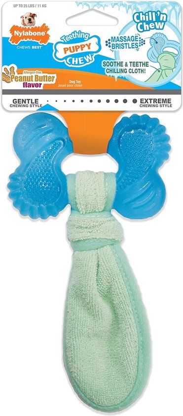 Nylabone Puppy Freezer Bone - Peanut Butter - Medium - Blue