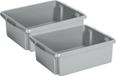 Sunware Opslagbox Nesta - 4x - kunststof - 17L - grijs - 45 x 36 x 14 cm - stapelbaar