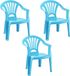 Trendoz Chaise pour enfants - 3x - bleu clair - 50 cm - pour intérieur et extérieur - plastique