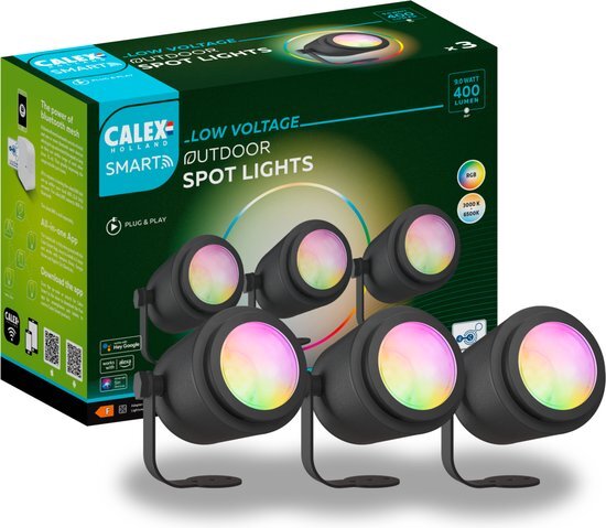 Calex Smart Outdoor Grondspot RGB en Warm Wit licht 3-Pack