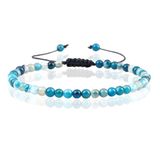 Memphis Fire Armband Natuursteen Kralen - Blue Striped