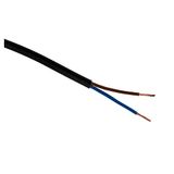 Zenitech - Elektrische Voedingskabel H03VVH2-F 2x 0.75mm² - Geschikt Voor Huishoudelijke Apparaten - Platte Ontwerp Voor Binnengebruik - PVC Isolatie - Zwart - 10m
