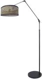 Steinhauer Zwarte Vloerlamp / Booglamp Prestige Chic 3792ZW - Bamboe en Metaal