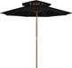 Maison Exclusive - Parasol à double toit et mât en bois, noir, 270 cm