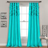Lush Decor Gordijnen Paneelset voor woonkamer, eetkamer, slaapkamer (paar), polyester, turquoise, 84 inch