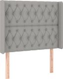 vidaXL Hoofdbord met randen 93x16x118/128 cm stof lichtgrijs
