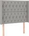 vidaXL Hoofdbord met randen 93x16x118/128 cm stof lichtgrijs