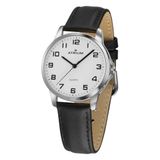 Atrium allpremio Handel GmbH Horloge Dames Zilver - Dames Horloge met Leren Band - In Lengte Verstelbaar - Cadeau voor Vrouw - Quartz uurwerk - Edelstalen Sluiting - A37-10