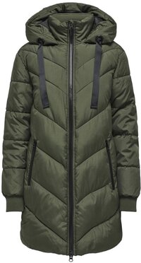 JDY Skylar Padded Hood Jacket Women's Coat - Size S - Forest Night