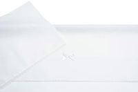 Filet - 3-delige beddengoedset in effen kleur wit, 1 hoeslaken met hoeken, 1 bovenlaken met geborduurde Aida canvas band en 1 kussensloop, gemaakt in Italië, wit