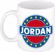 Bellatio Decorations - Jordan voornaam - koffiemok - beker - wit/blauw - 300 ml