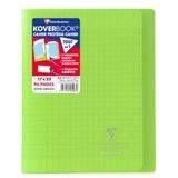 Clairefontaine 951403AMZC Pak met 2 Geniete Schriften Koverbook - 17x22 cm - 96 Pagina's Grote Ruit - 90 g - Polypro Omslag - Kleur Groen
