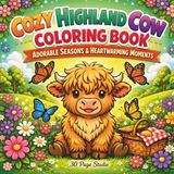 Cozy Highland Cow Coloring Book: Adorable Seasons & Heartwarming Moments