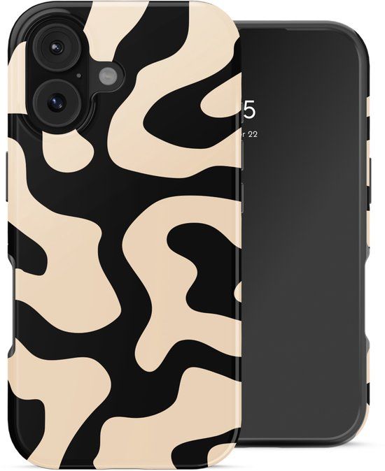 Selencia Hoesje - Geschikt voor Apple iPhone 17 - Backcover - Art Wave Black