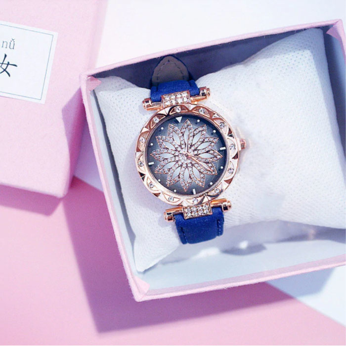 Stuff Certified Starry Sky Horloge Dames - Luxe Anoloog Kwarts Uurwerk voor Vrouwen Blauw