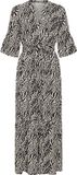 b.young BYMMJOELLA LONG DRESS Dames Maxi jurken V-hals Zebraprint Viscose Blauw/Wit
