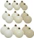 Decoris boules de Noël - 60x - 4,5 et 6 cm - plastique - blanc laine
