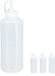 Relaxdays Knijpfles - Set van 4 - 1000 ml - Transparant - Plastic