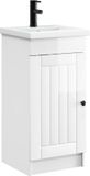 vidaXL Badkamer Vanity met Wastafel Hoogglans Wit 42 x 40 x 84,5 cm