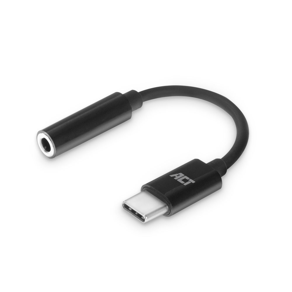 ACT AC7380 USB-C naar 3.5mm Audio Adapter - 0.11m - Zwart