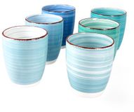 MamboCat Set van 6 koffiemokken Blauw ZONDER handvat
