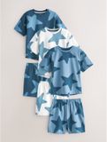 Next - Jongens - Set van 3 korte pyjama's - Blauw