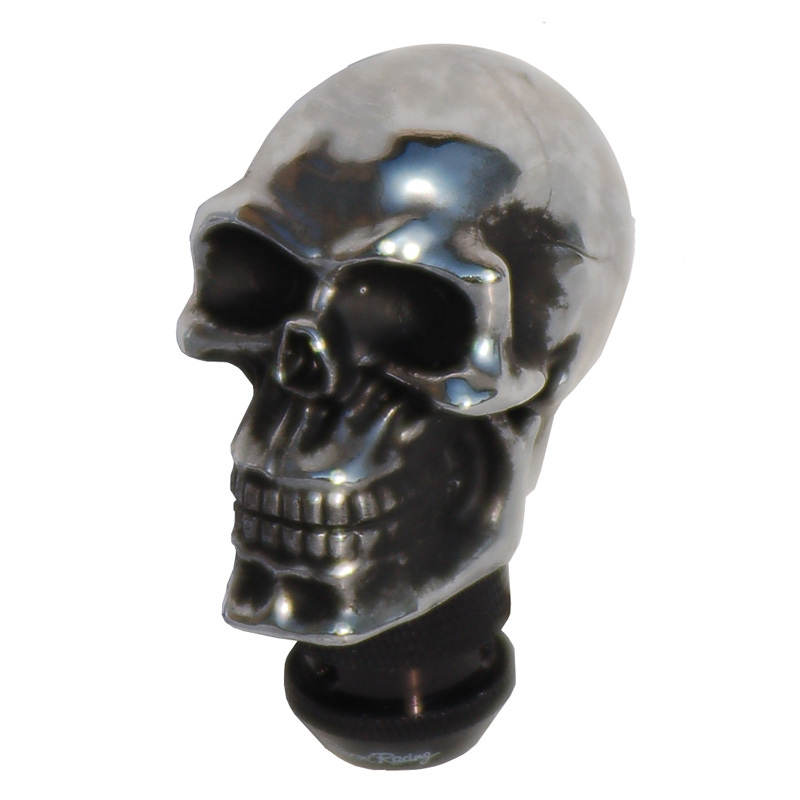 Simoni Racing Pookknop Skull - Chroom + Zwarte Ogen