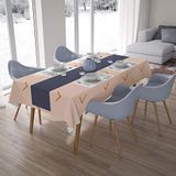 Bonamaison Tafelkleed, Anti-Mold, Sneldrogend, Waterdicht, 100% Polyester Tafellaken, Oranje, gebroken wit, 140 x 200 Cm - Ontworpen en Vervaardigd in Turkije