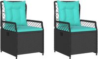 vidaXL Tuinstoelen 2 stuks zwart polyrotan