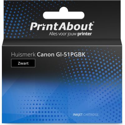 PrintAbout GI-51PGBK Zwart | Compatibel met Canon PIXMA G1520, G2520, G2560, G3520, G3560, G3570 | 6225 pagina's | 140 ml