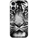 Apple iPhone 16 Tigre blanc et noir Bedrukt siliconen hoesje