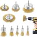 Unyqoos® 9-delige set messingdraadborstels voor boormachine