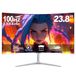 FYHXele 24 inch gebogen 100Hz monitor gaming MVA FHD 1080P computerscherm 3000R HDMI/VGA DCR oogbescherming VESA 100*100 2ms responstijd